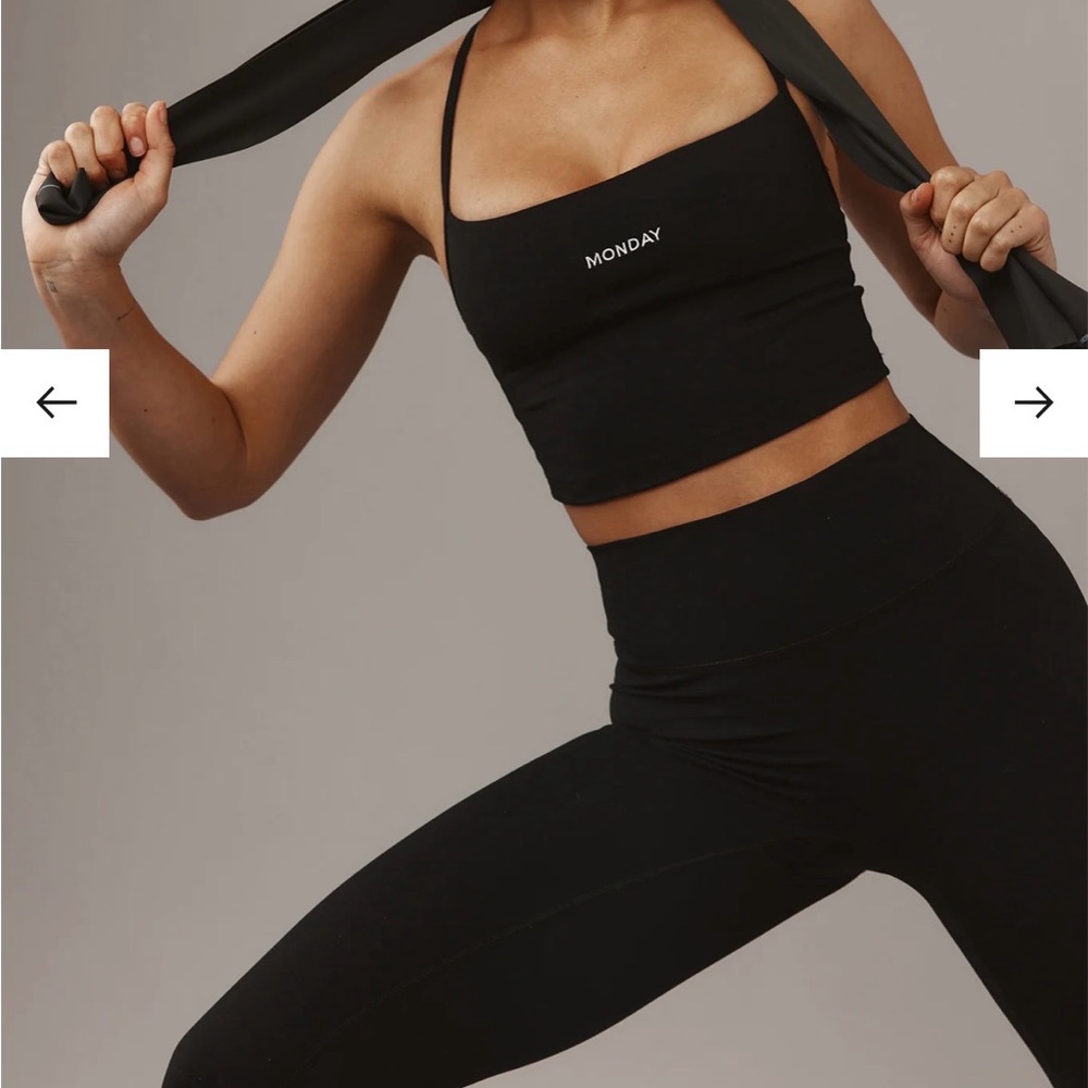 Monday Swimwear Black Logo Crop Tank Top - Picture 4 of 5